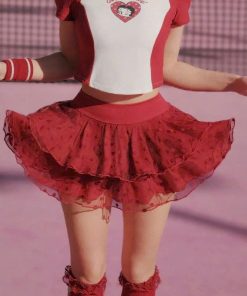 Váy tennis xếp ly xòe - Màu đỏ